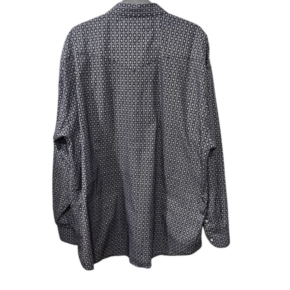 Panhandle Men Shirt XXL Navy Blue Geometric Pearl Snap Western Rodeo Cowboy - Picture 5 of 5